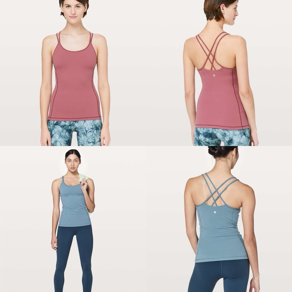 2PC- Lululemon Size 6 Lululemon Free To Be Tank *Nulu Misty Merlot/Slat Blue